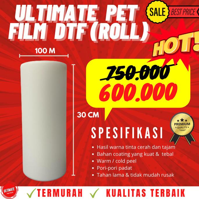 

PET FILM DTF 30cm 1Roll (100meter) - Good Quality