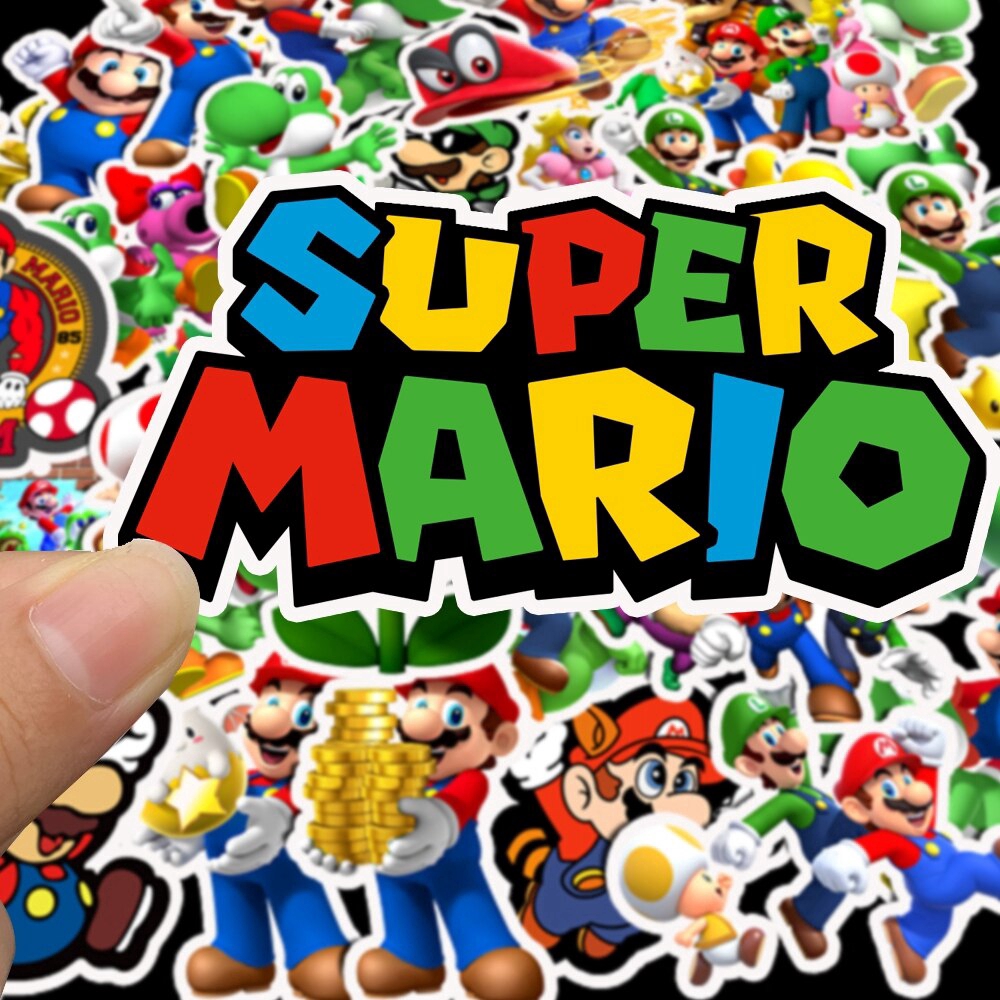 50/100 PCS Cartoon Super Mario Stickers For Chidren Kids Toy Waterproof Sticker to DIY Laptop Bicycle Helmet Car Decals