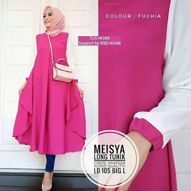 Meisya Long Tunik-DRESS MUSLIM - fashion wanita -baju wanita -baju gamis- dress- gamis- gamis wanita