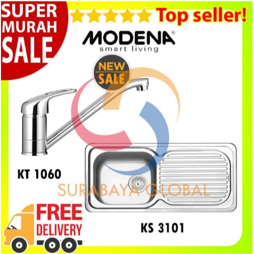 Paket Hemat Modena Kitchen Sink Ks 3101 Dan Kt 1060 Shopee Indonesia