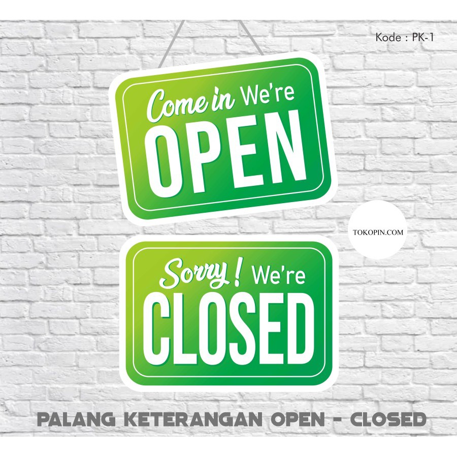 

Papan Open Closed Colour Sign Board Akrilik - Come in