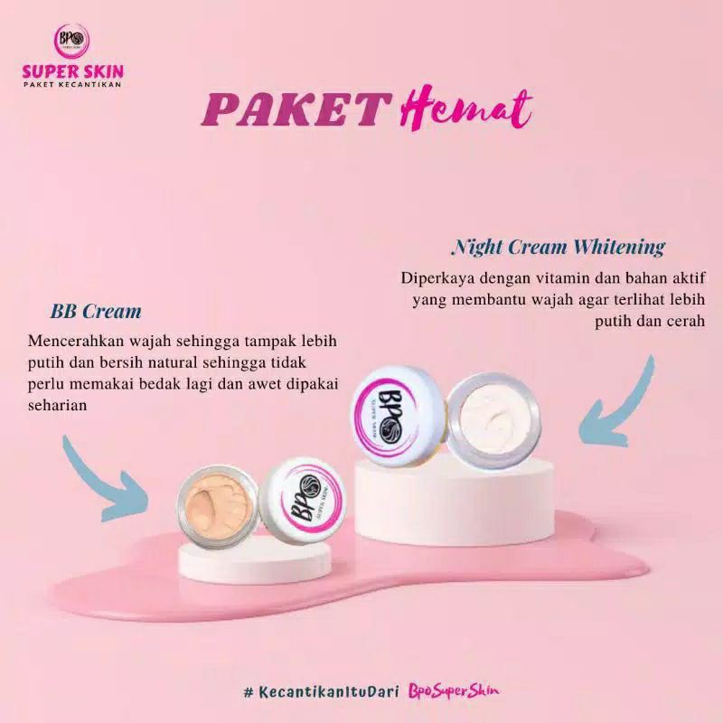 BPO superskin paket hemat BB cream dan night cream whitening
