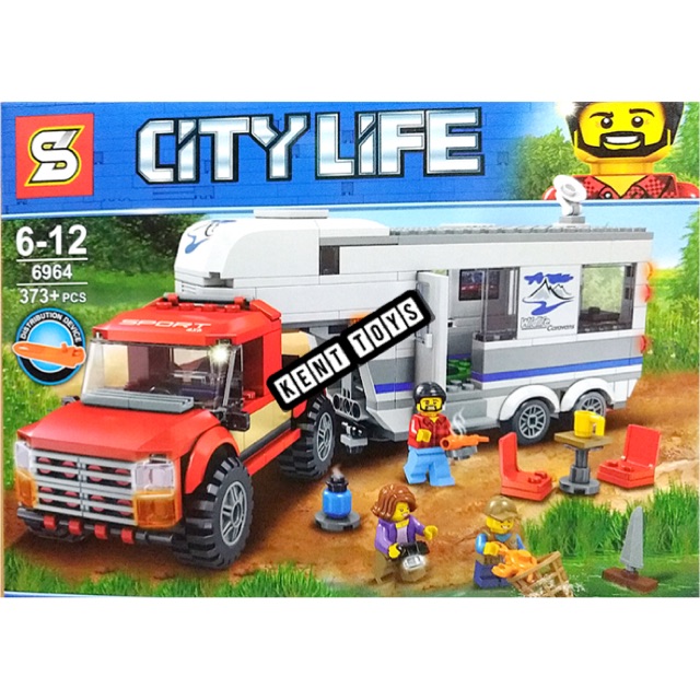 lego city great vehicles pickup & caravan truck toy