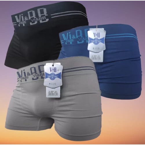 3PC DAN 1PC BOXER PRIA DEWASA VB ORIGINAL/BOXER IMPORT/BOXER TANPA JAHITAN/BOXER TERBARU/GROSIR BOXE