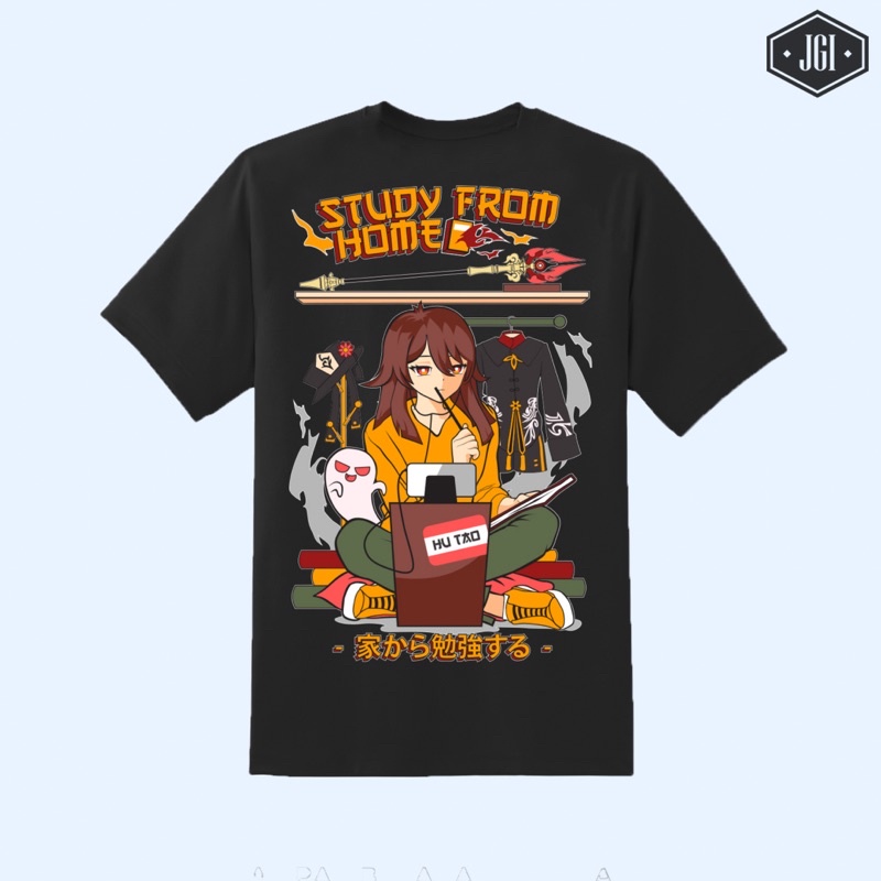 Baju Kaos Anime Genshin Impact Hutao Limited Edition Study From Home
