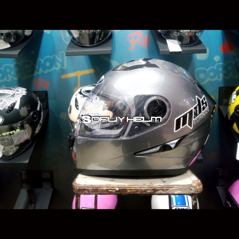 HELM MDS PROVENT SOLID GRAPHITE DOUBLE VISOR PRO VENT POLOS FULL FACE