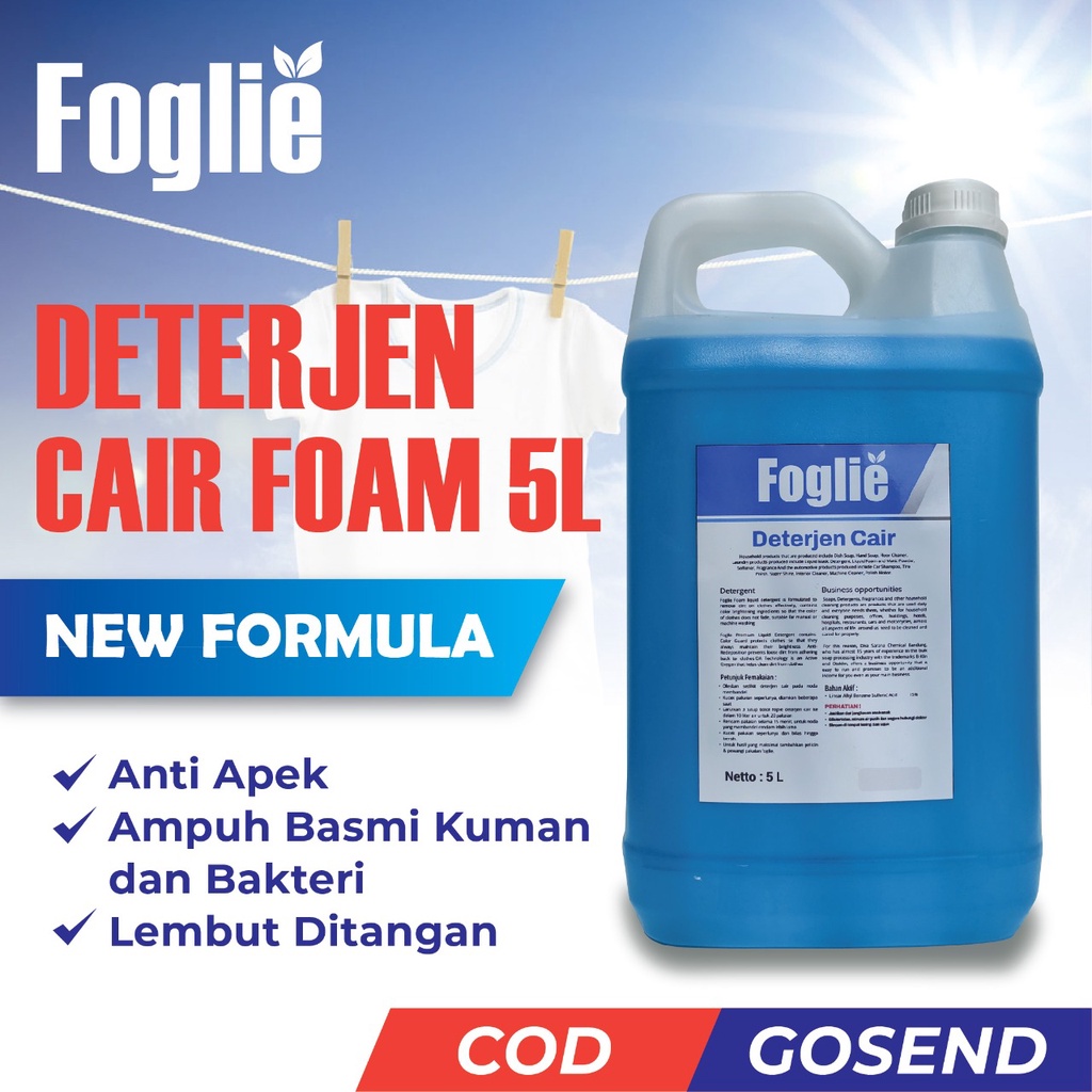 Deterjen Cair Premium Foglie 5 Liter - Detergent Cair, Detergen Laundry