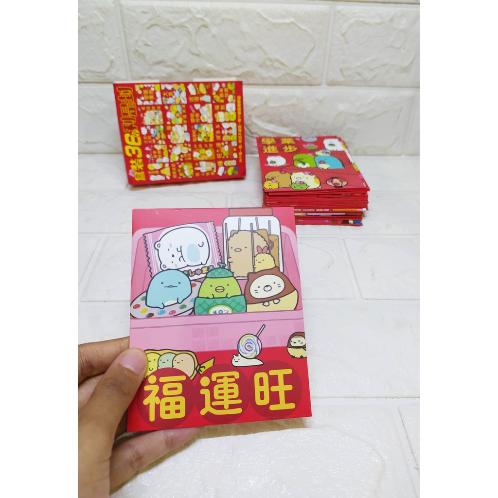 ( isi 36 Pcs ) Angpao Sedang Kartun Mix Warna cantik Bahan Bagus Unik