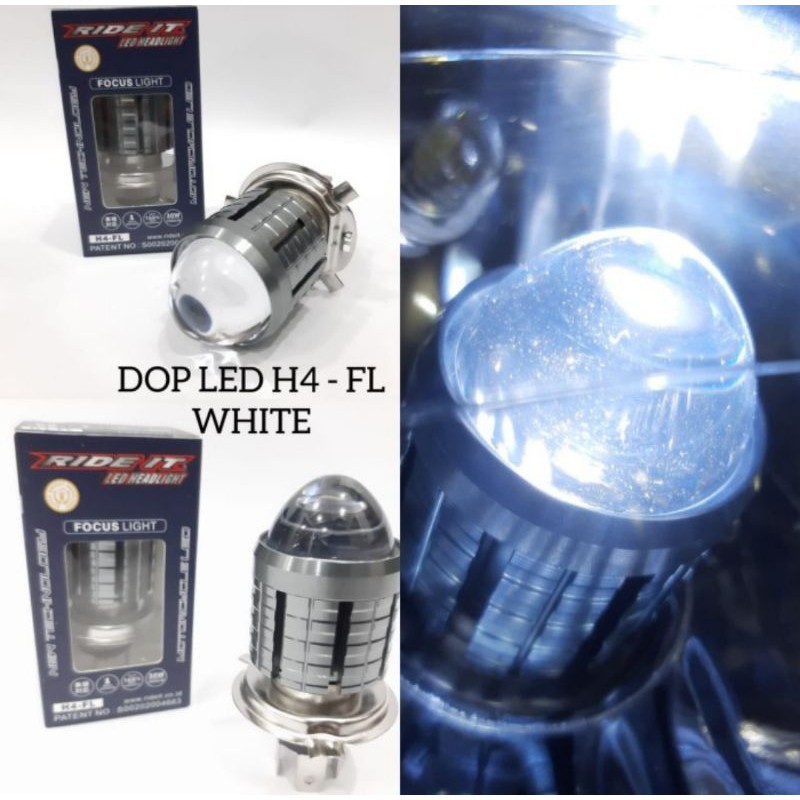 Bohlam Led H4 30 watt Laser Fokus Dop Lampu Depan motor Ride it