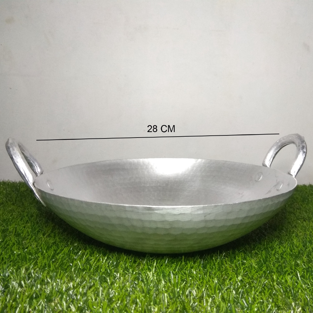 Wajan Alumunium UKM Garut Diameter 28 cm Wajan Wok Awet Kuali Tahan Lama Kwali Oleh Oleh Garut