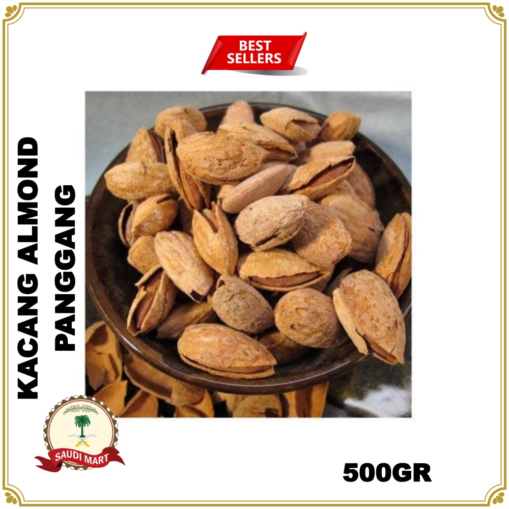 

Kacang almond panggang gurih dan renyah 500gr (panggang/Roasted)