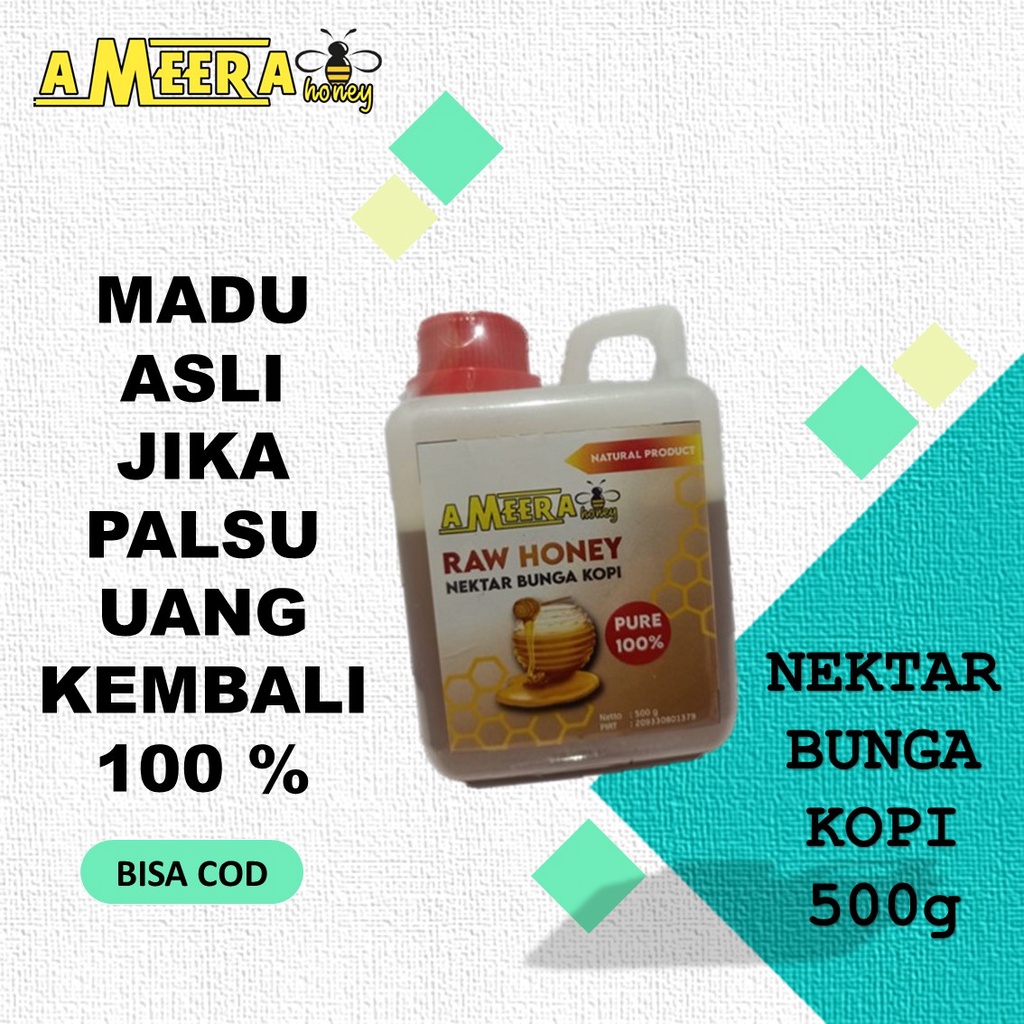 

Madu Murni Asli 500gr Ameera Honey Raw Honey Nektar Bunga Kopi Pure 100% Produk Kesehatan Alami