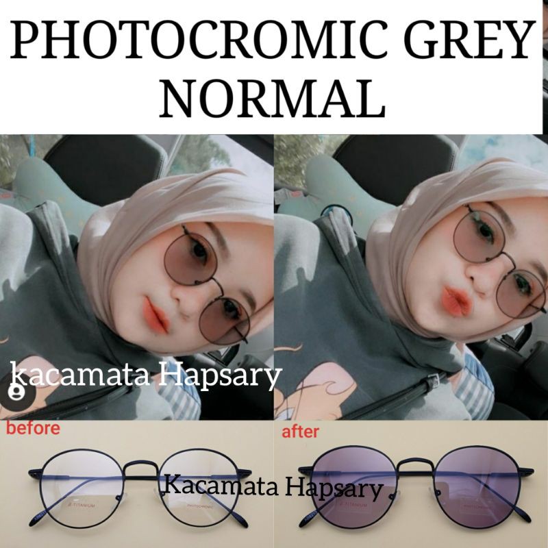 FRAME KACAMATA KOREA BULAT 8213 + LENSA PHOTOCROMIC ( NORMAL ) FASHION NO MINUS &amp; NO ANTI RADIASI