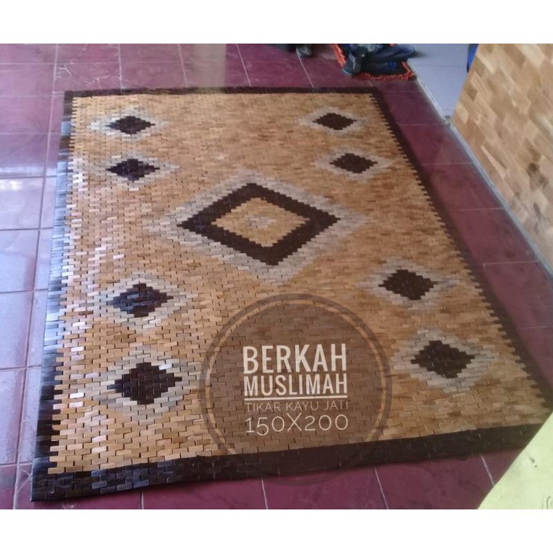 Tikar kayu jati unik klasik bisa custom warna/150x200 cm/volumetrik 25 ongkirx