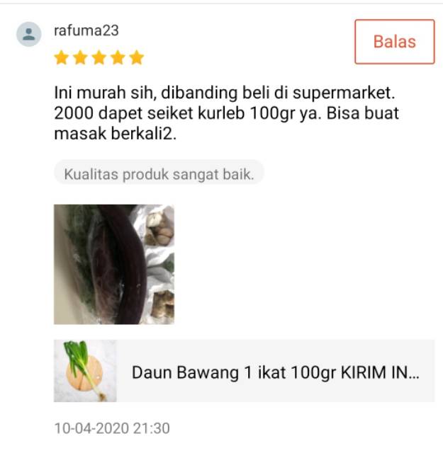 KIRIM INSTAN Daun Bawang 100gr