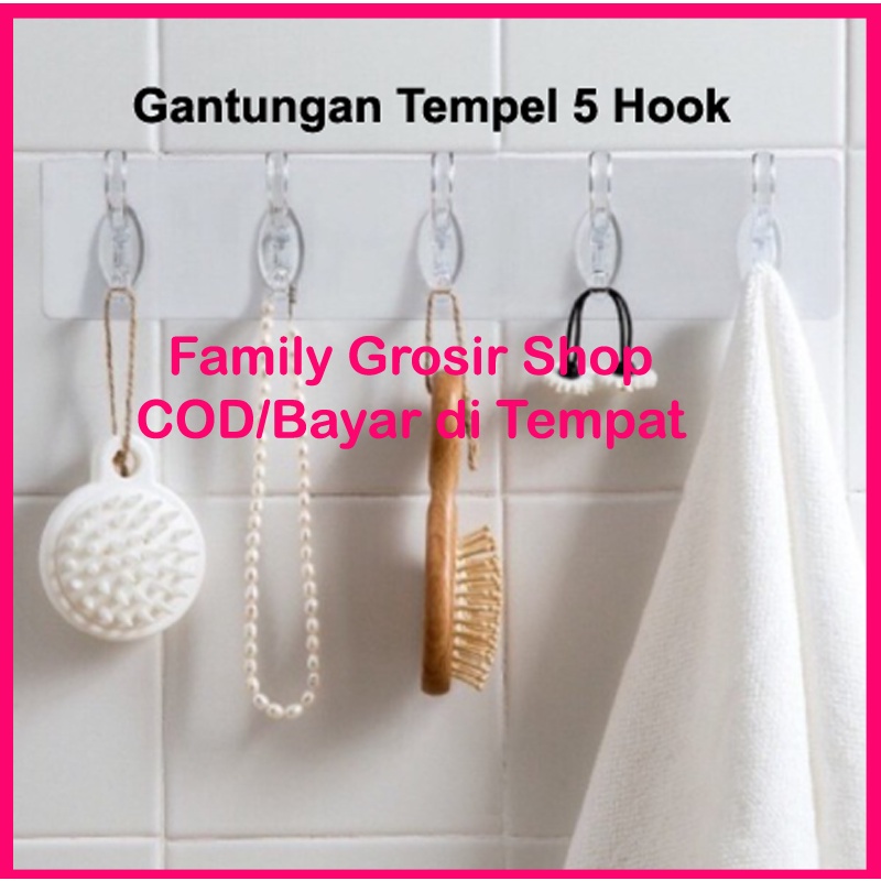 Gantungan Tempel 5 Hook 35x7cm