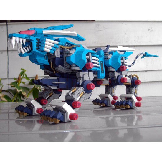 DIY Papercraft Pola ZOIDS RZ-028 Blade Liger Jasmine Paper Color