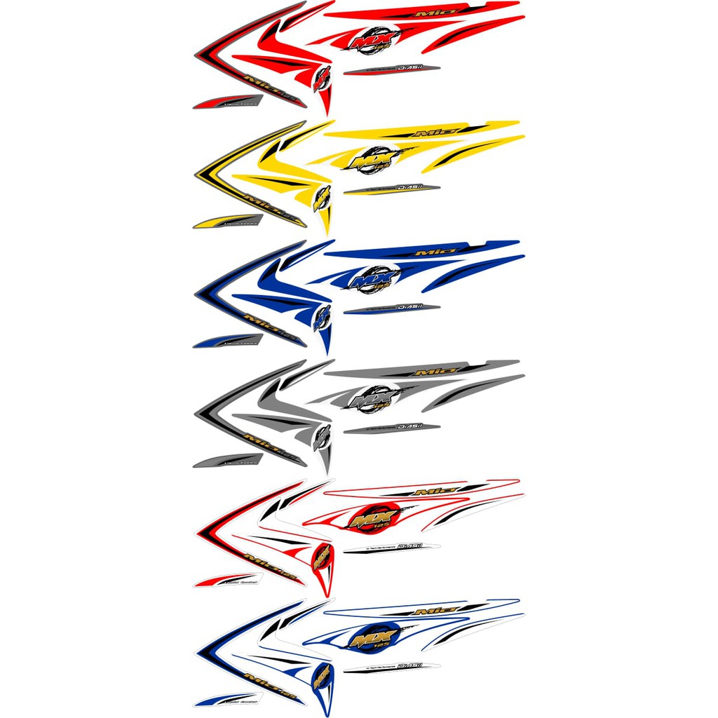 XE4 Stiker Motor Sticker Striping Xeon Karbu Variasi Thailand / Thailook (MIO 125 MX)