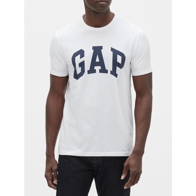 Kaos GAP Logo Short Sleeve Tee White Original Pria Casual Putih