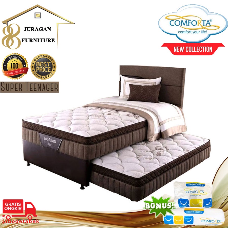 Full Set COMFORTA Kasur Springbed 2 in 1 ( Super Teenager)
