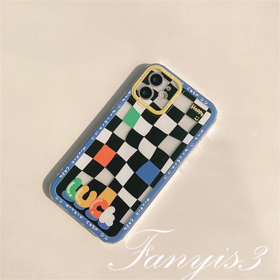 OPPO A17 A17k A77 A77s A57 A76 A96 A16 A16s A15 A15s A54 A74 A55 A95 A94 A93 A53 A33 A32 A9 2020 A3s A5s Reno 7Z 6 5 F11 F9Pro Colorblock Checkerboard Phone Case Clear TPU Soft Cover