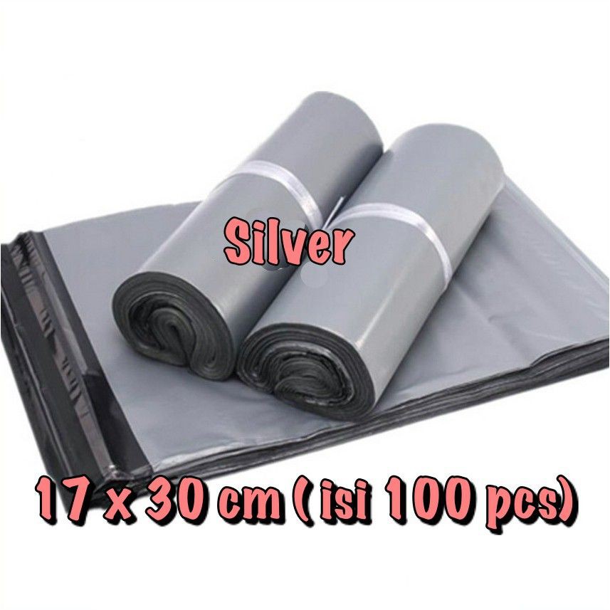 

via Plastik POLYMAILER (isi 100 pcs) 17 x 30 cm Shopping Bag Kantong Packing Olshop Lem Penutup