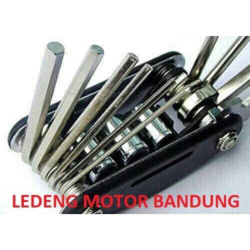 Kunci Sok Lipat Pas Saku Obeng Sepeda Motor Shock Folding Bicycle Tools Set