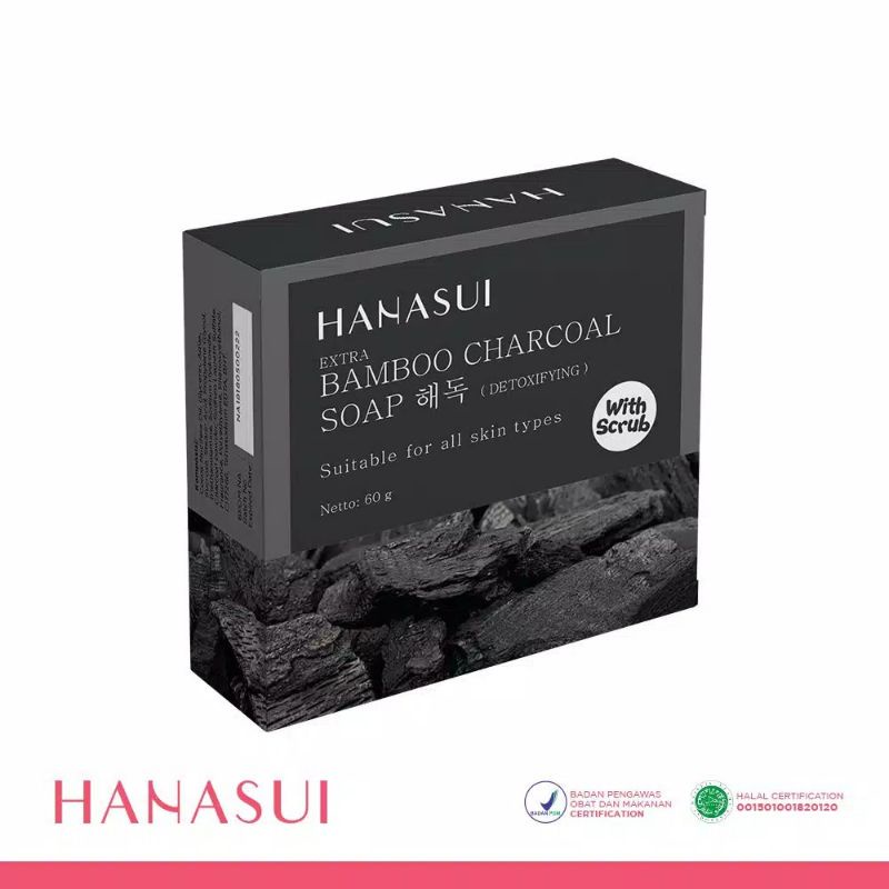 HANASUI Bar Soap 60g |White Rice|Bamboo Charcoal|Aloevera|Coffee