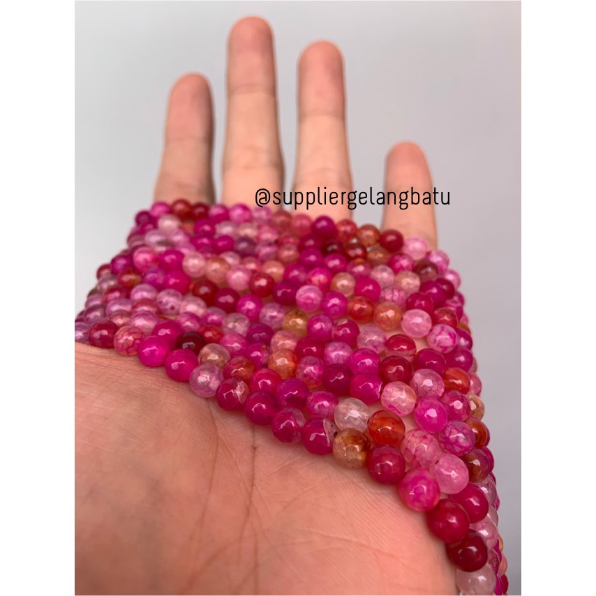 bahan batu 6mm Purple Agate CUTTING aksesoris FACET gelang kalung batu