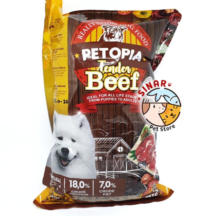 Petopia Dry 1KG Lamb / Beef Dog Puppy Food Makanan Anjing Anak Dewasa All Stages Segala Umur