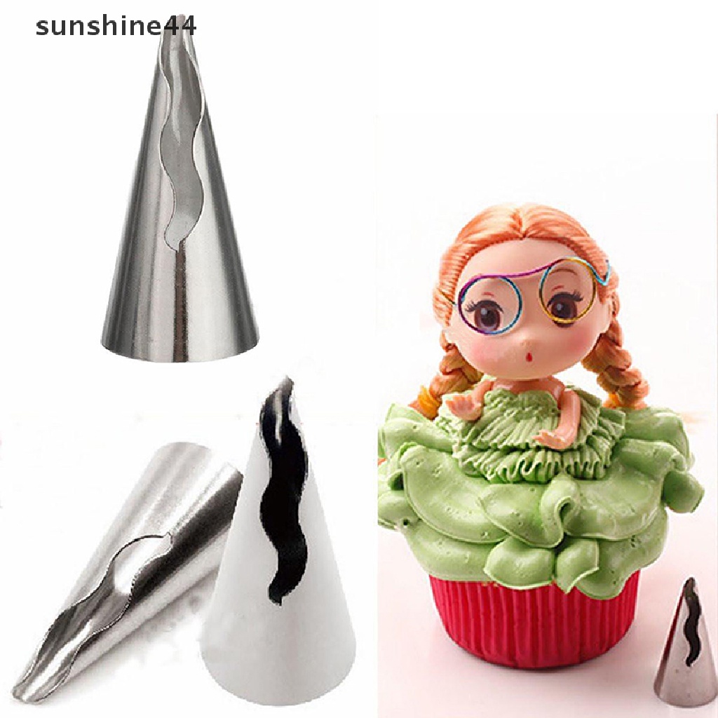 (Sunshine) 7pcs / lot Spuit Piping Icing Bentuk Boneka Bobbi Korea Bahan Stainless Steel 7pcs Nozzle Icing Bahan Stainless Steel Untuk Dekorasi Kue Pernikahan