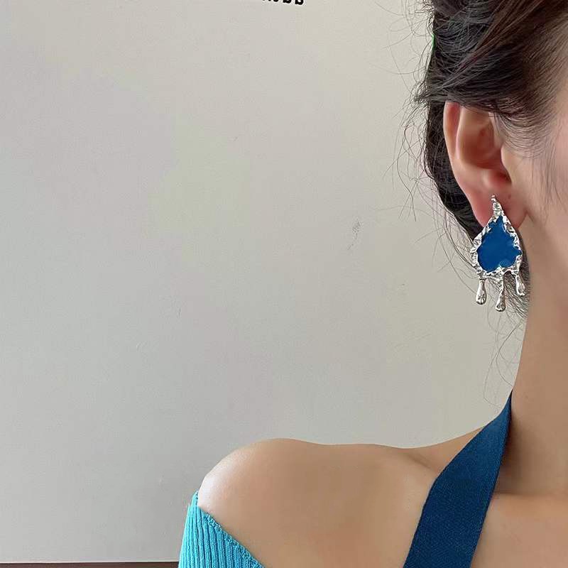 Anting Gaya Korea Warna Biru