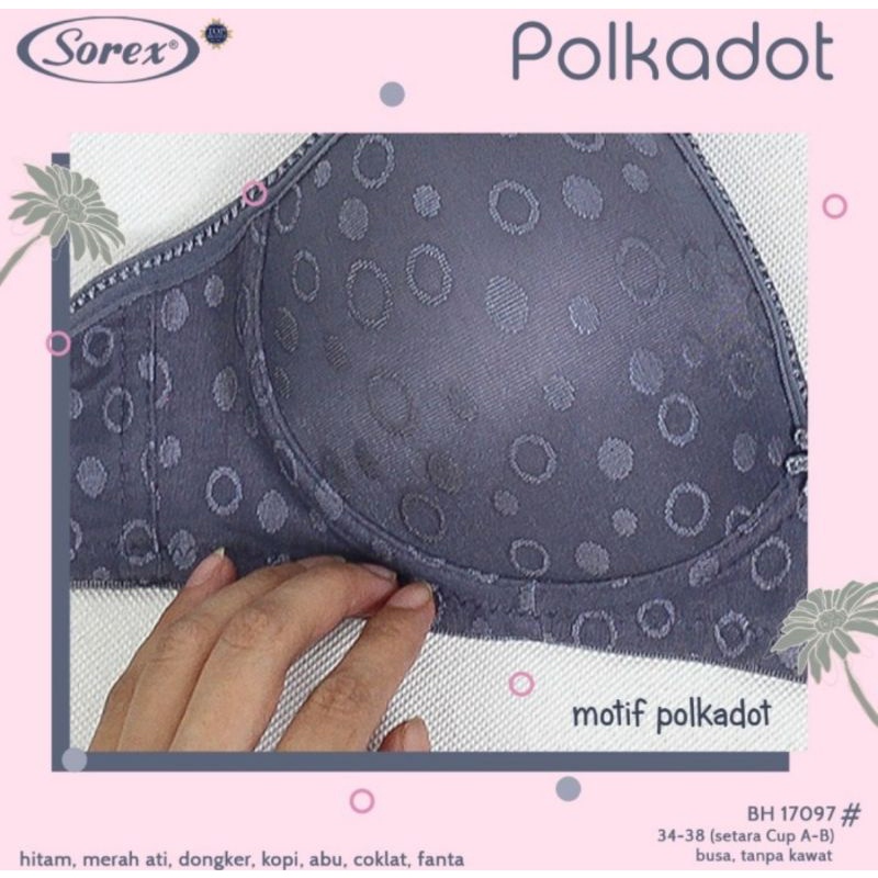 Sorex Bra Polkadot 17097 BH Busa Tanpa Kawat Setara Cup A-B