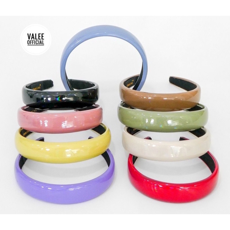 Kamino Hei-Run Leather Padded Headband Bando Busa Polos Kilap B Warna Premium Korean Style Wanita