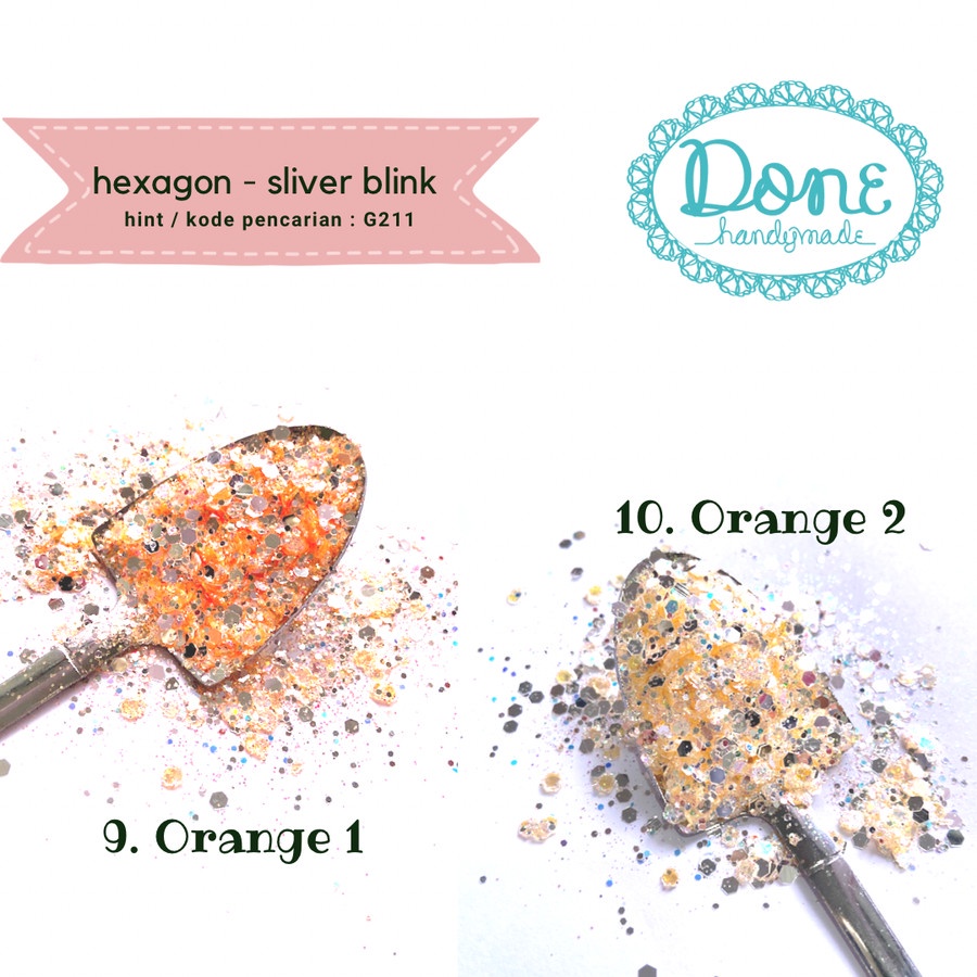 done handymade glitter silver blink gliter hexagon nail art slime g211