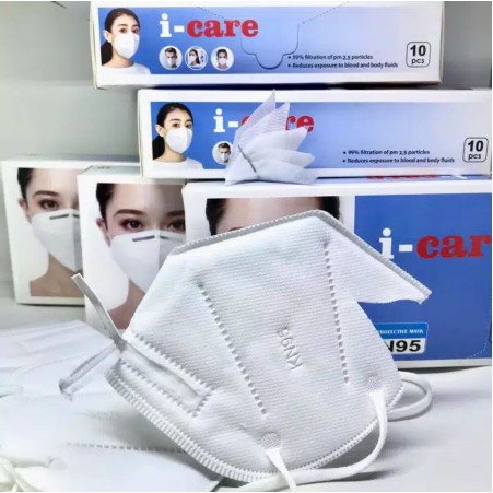 Masker KN95 I-Care HITAM - PUTIH - HIJAB Face Mask Masker KN95 Disposable Face Mask Termurah