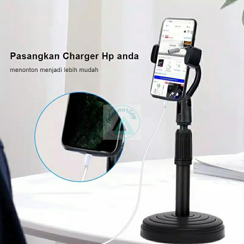 Holder HP Meja / Stand Foldable  Phone Holder  / 360° Rotating Tongsis / Stand HP