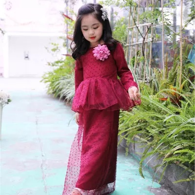 Terusan muslim anak seribu payet baju anak perempuan gamis lebaran pesta ulang tahun ultah dress peplum