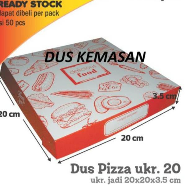 

F⚡ASH SALE Box Pizza Kue Uk 20 x 20 x 3.5 cm Duplex (50pcs)
