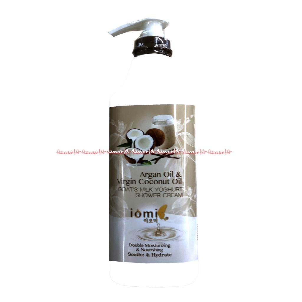 Iomi Argan Oil Virgin 1L Coconut Yoghurt Goat's Milk Shower Cream Pomegranate &amp; Raspberry Yoghurt