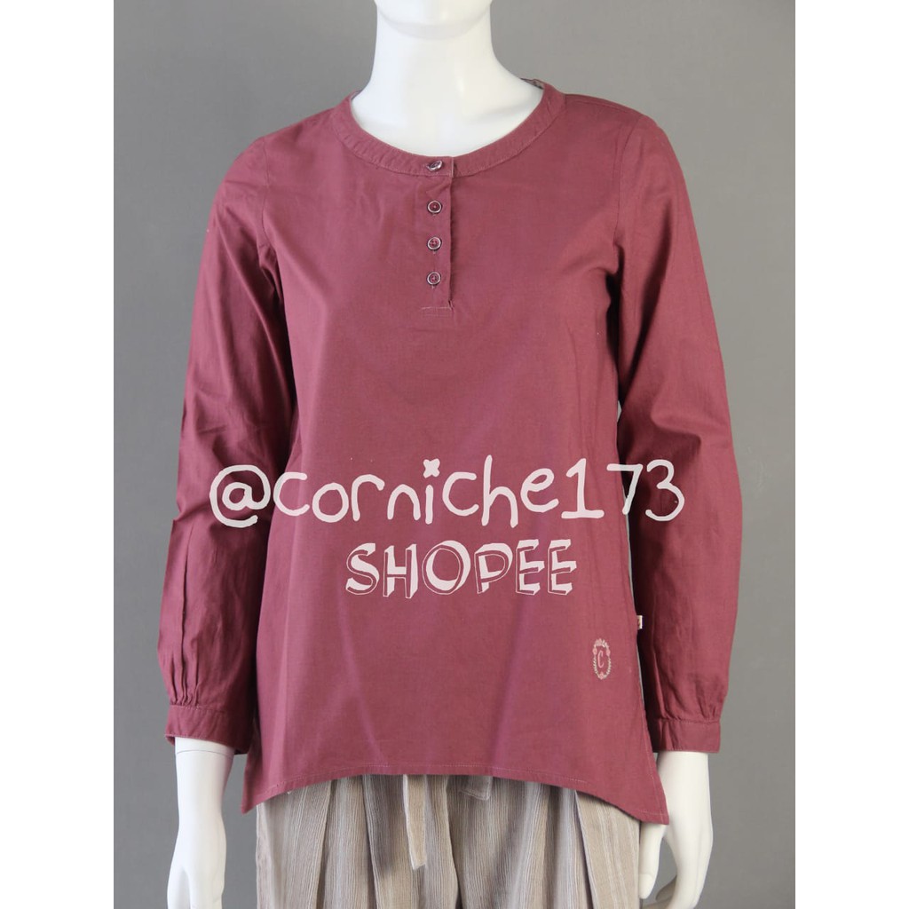 Corniche Diara Blouse Maroon - TH231129-3