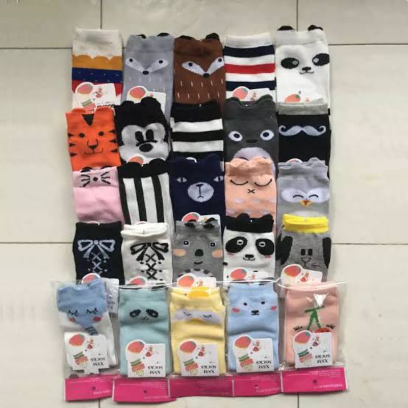 KAOS KAKI BAYI DAN ANAK KARAKTER KATUN HALUS MURAH MERK XSM SOCK