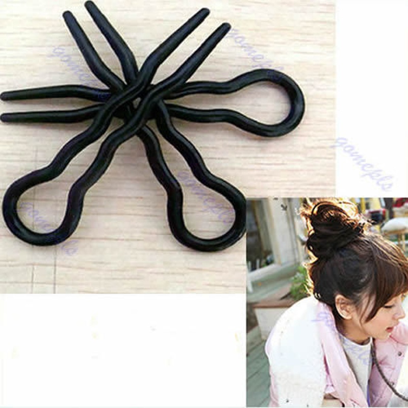 Siy 3pcs Jepit Rambut Bentuk U 90mm Warna Hitam