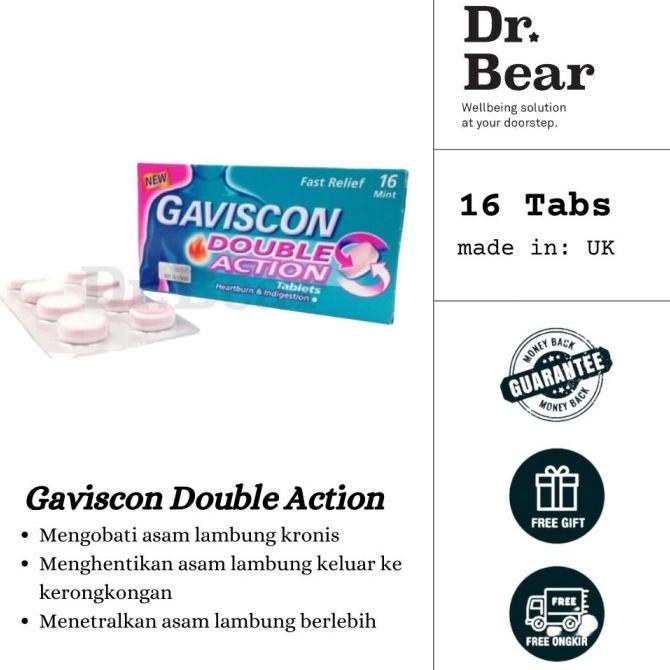 [[ Eferiusaya ]] Gaviscon Double Action 16 Tablets - Obat Maag