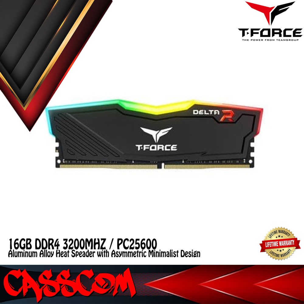 DDR4 Team T-Force Delta RGB PC25600 16GB (1X16GB) TF3D416G3200HC16F01