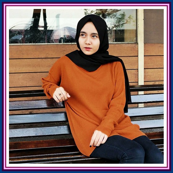 G Abcd / Yisel Top / Atasan Wanita / Kaos Rajut Import / Baju Rajut Be Premium Boxy Jumbo Sweater 1