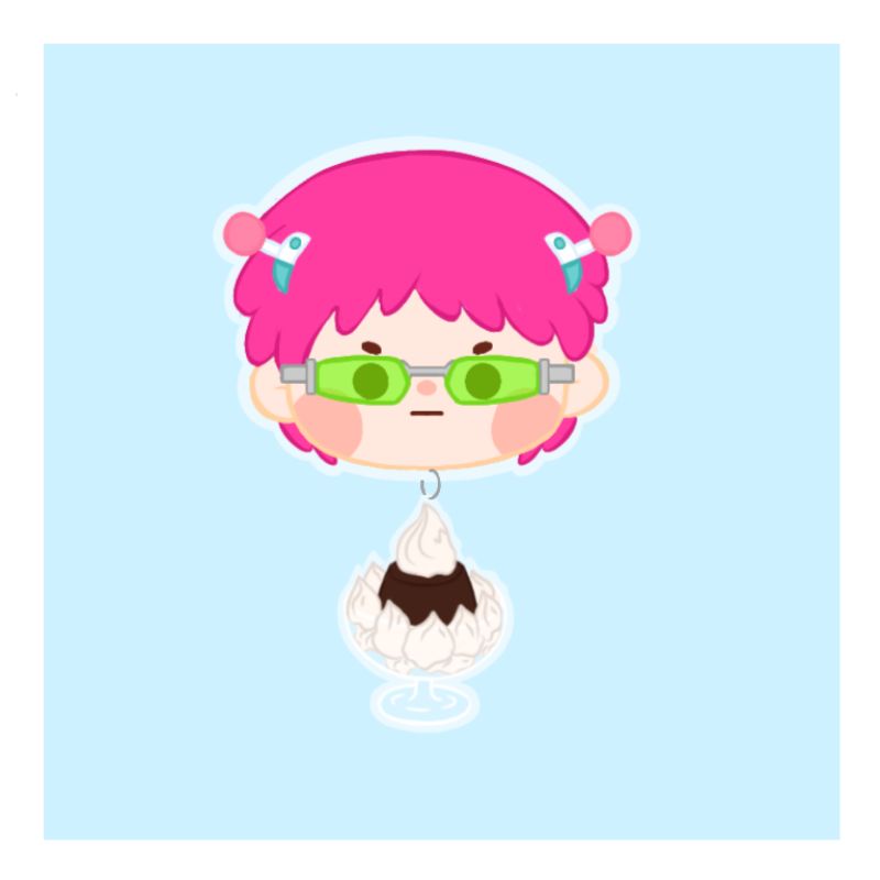 Saiki K Keychain and Earrings