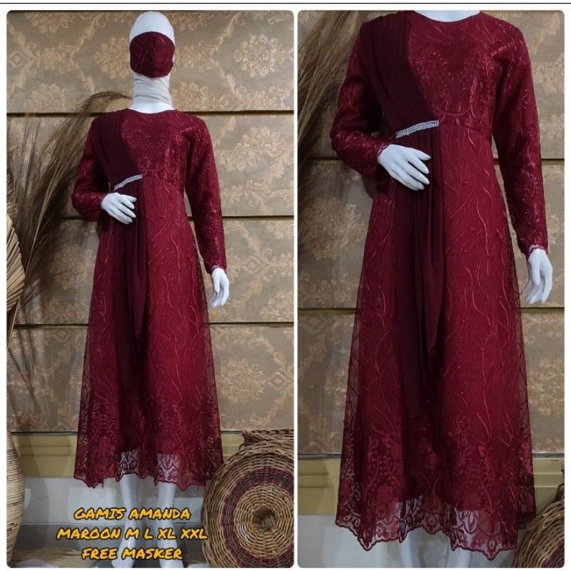 GAMIS ORIGINAL/GAMIS SELENDANG/GAMIS PESTA 2020/GAMIS TULLE PREMIUM