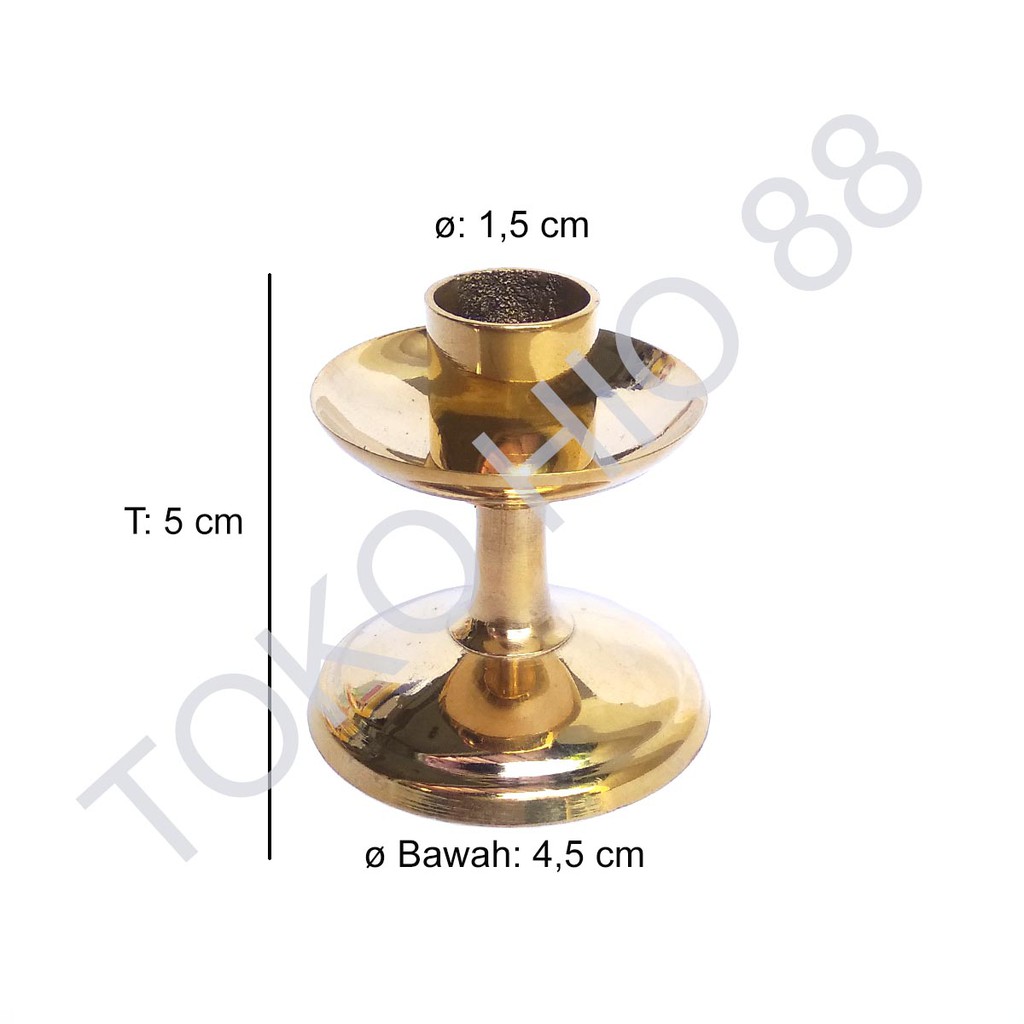 Tempat Lilin Tancapan Kaki Candle Holder Bahan Kuningan Asli TL01 harga Sepasang Kualitas Bagus