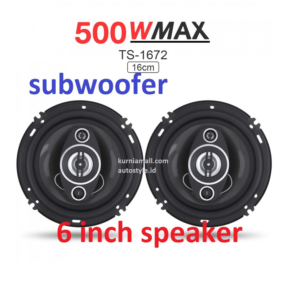 Speaker 500W Subwoofer Mobil 6 Inch Hi Fi 2PCS - TS-1672 super SubWoofer speaker